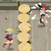 super hero girls: food fight game