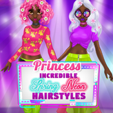 princess incredible spring neon hairstyles game