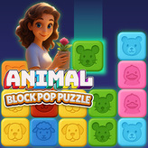 animal block pop puzzle game